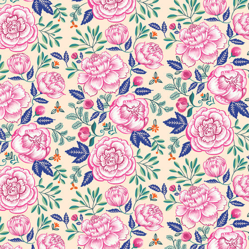 Pimlada Phuapradit Pink Peonies Pattern Shower Curtain