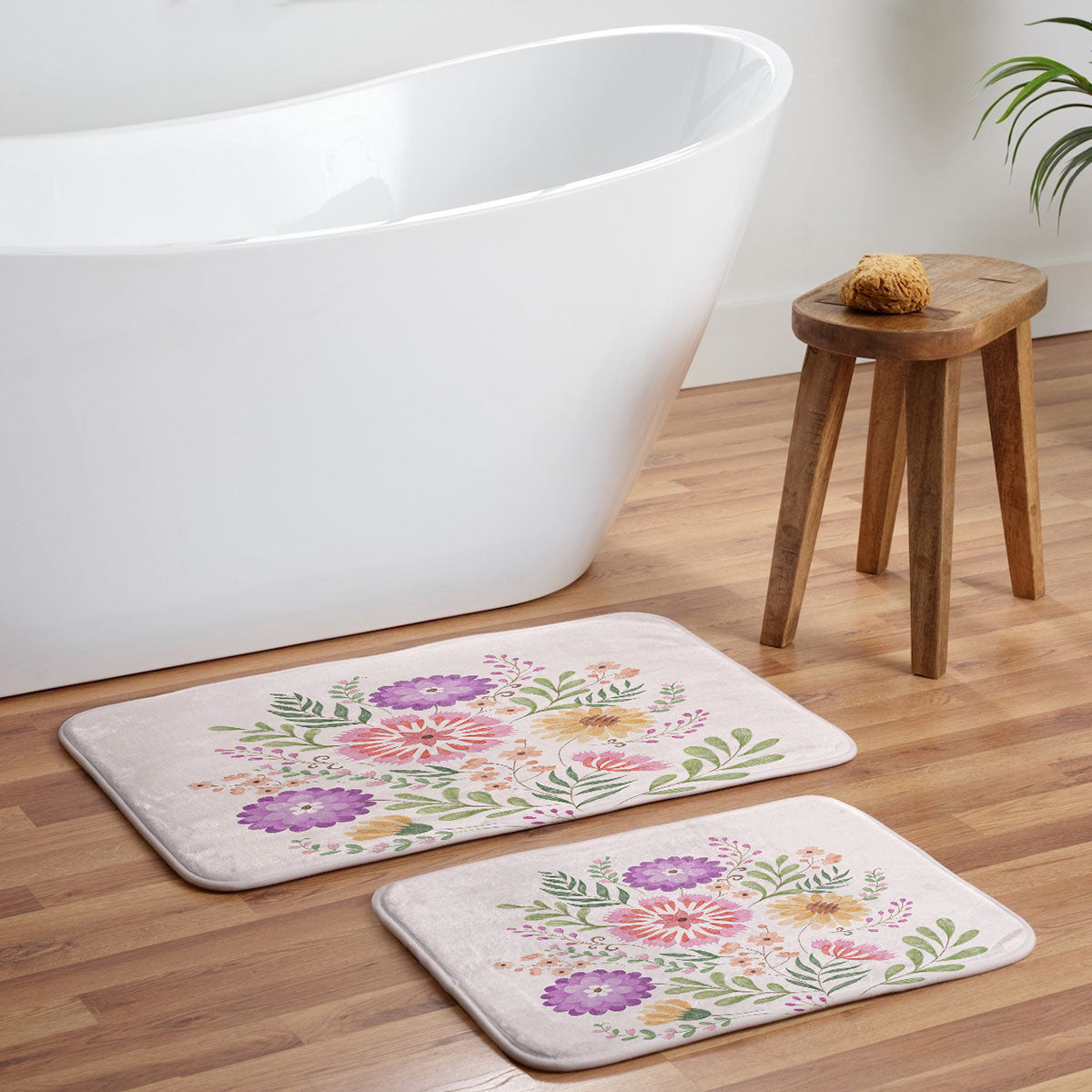Pimlada Phuapradit Wild Bouquet 1 Memory Foam Bath Mat