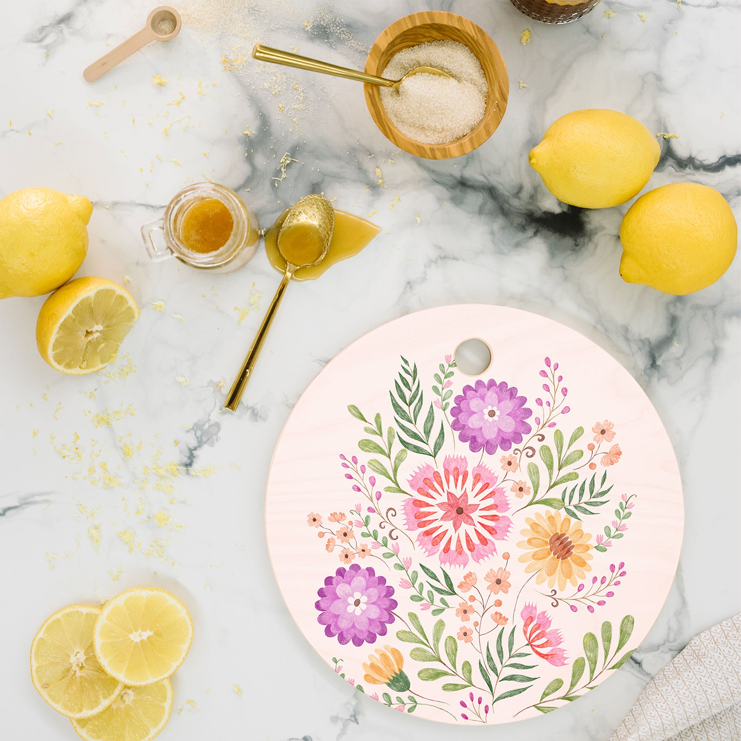 Pimlada Phuapradit Wild Bouquet 1 Cutting Board Round