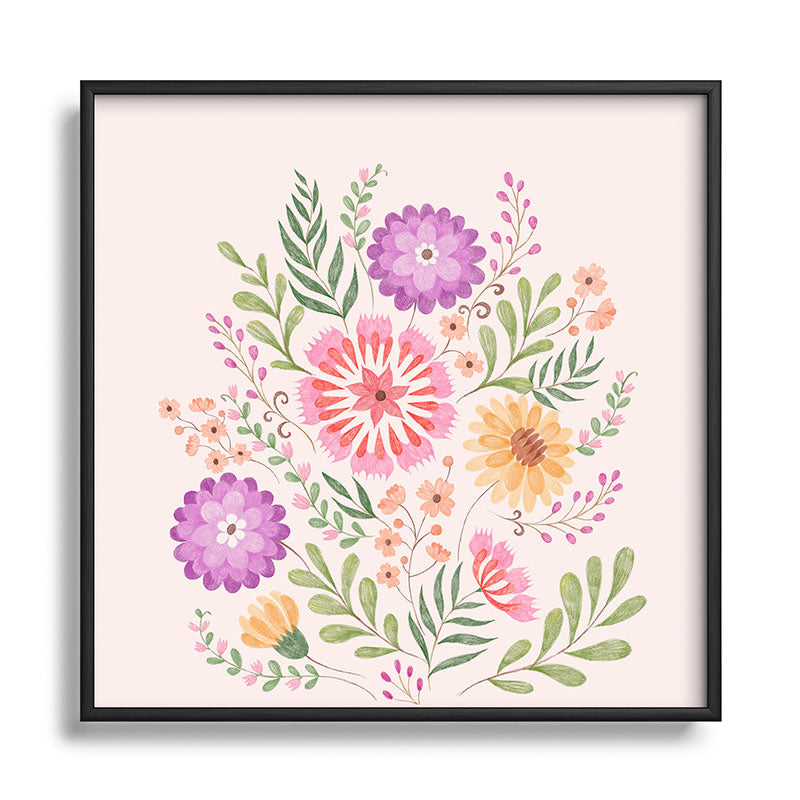 Pimlada Phuapradit Wild Bouquet 1 Square Metal Framed Art Print