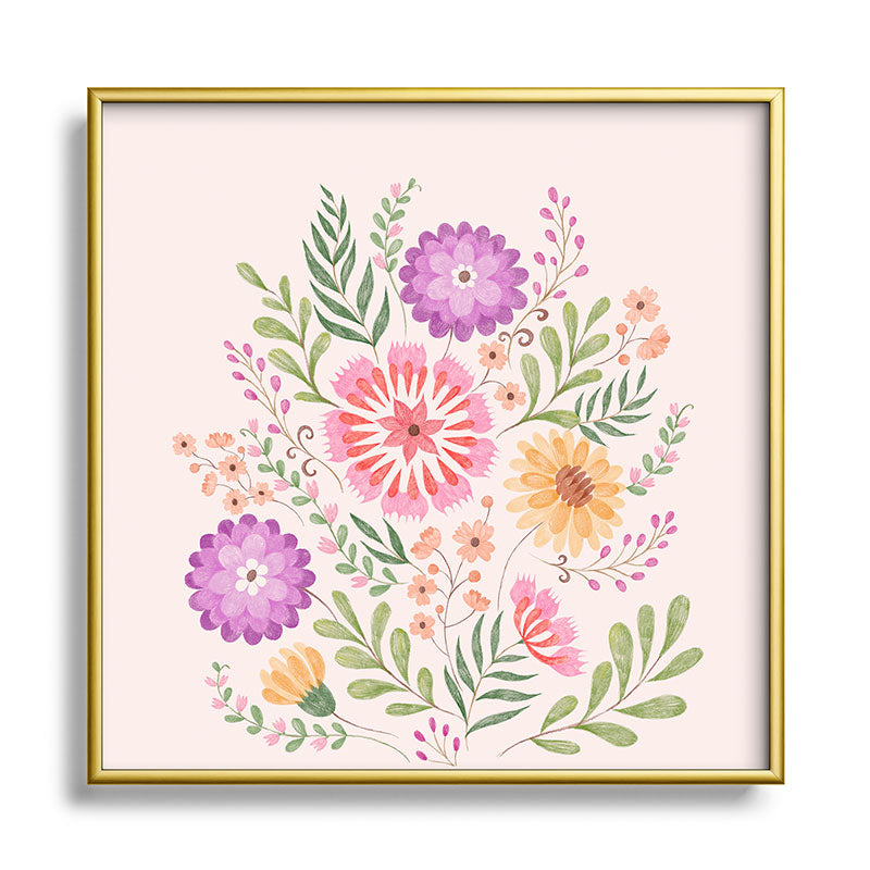 Pimlada Phuapradit Wild Bouquet 1 Square Metal Framed Art Print