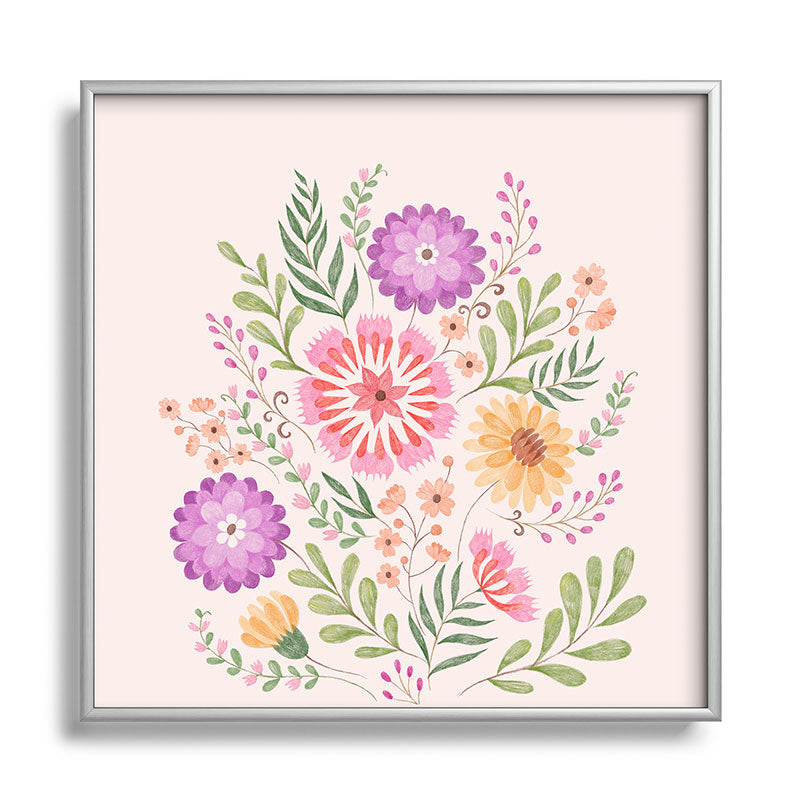 Pimlada Phuapradit Wild Bouquet 1 Square Metal Framed Art Print