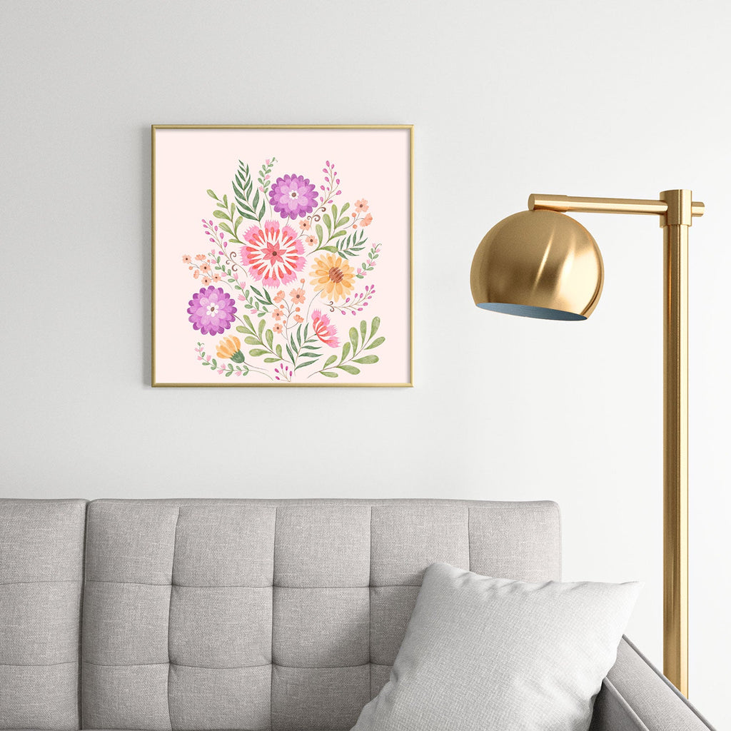 Pimlada Phuapradit Wild Bouquet 1 Square Metal Framed Art Print