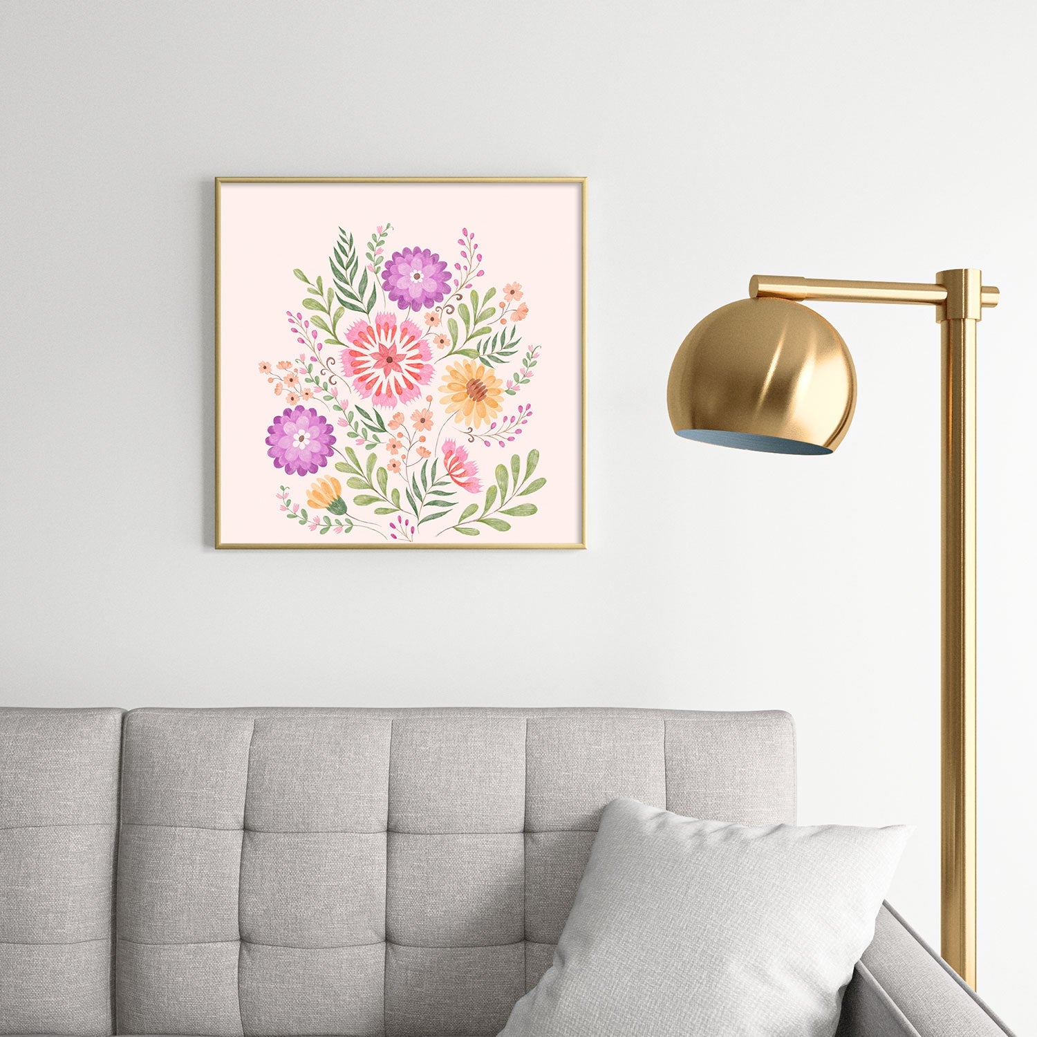 Pimlada Phuapradit Wild Bouquet 1 Square Metal Framed Art Print