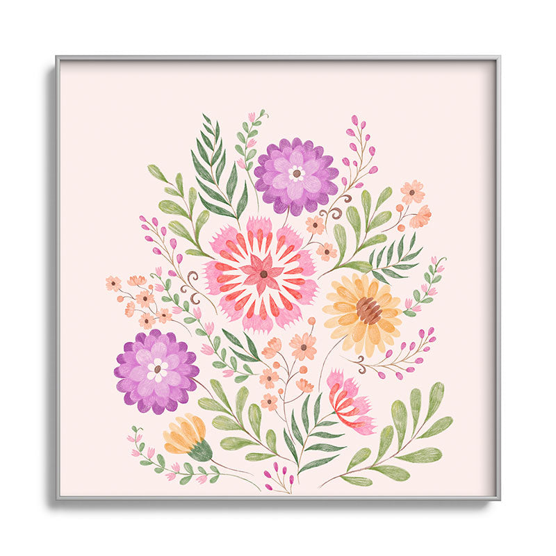 Pimlada Phuapradit Wild Bouquet 1 Square Metal Framed Art Print