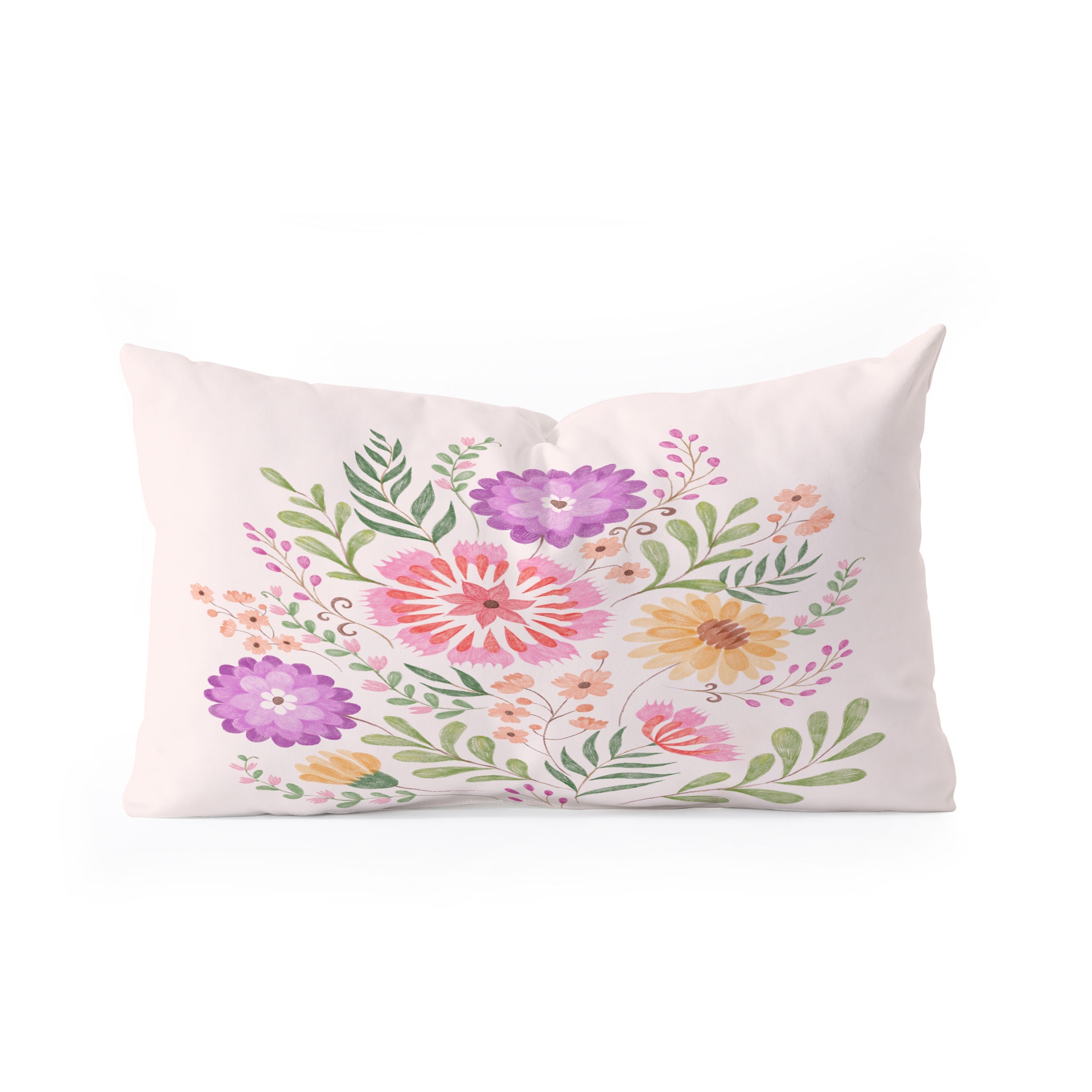 Pimlada Phuapradit Wild Bouquet 1 Oblong Throw Pillow
