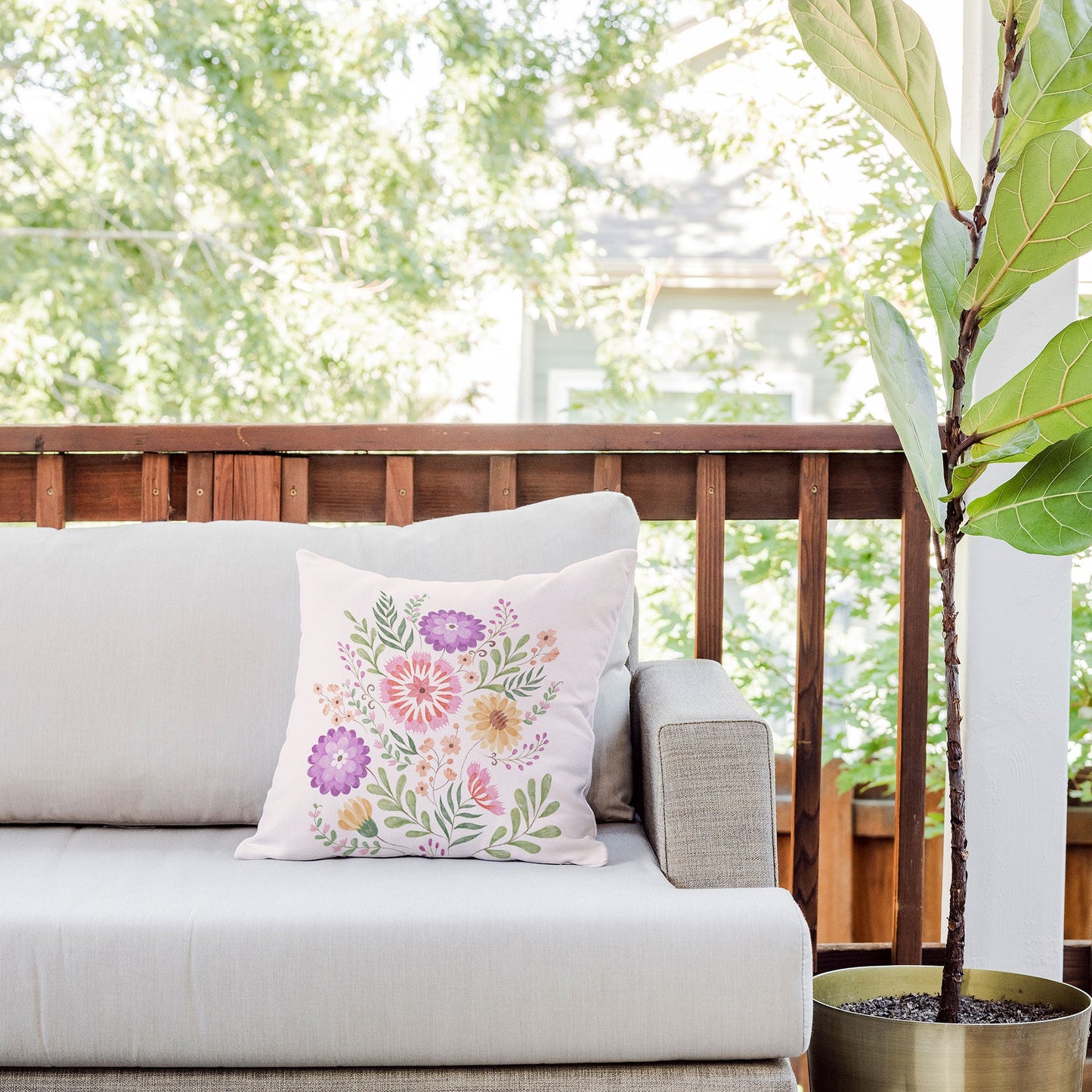 Pimlada Phuapradit Wild Bouquet 1 Outdoor Throw Pillow