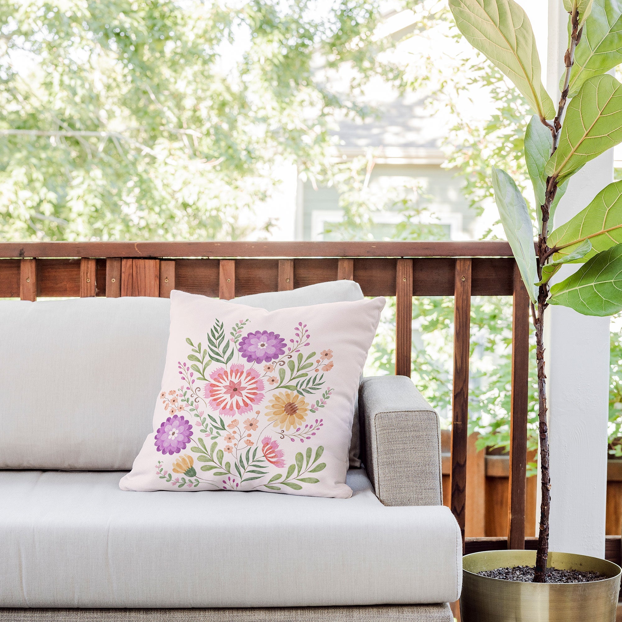 Pimlada Phuapradit Wild Bouquet 1 Outdoor Throw Pillow
