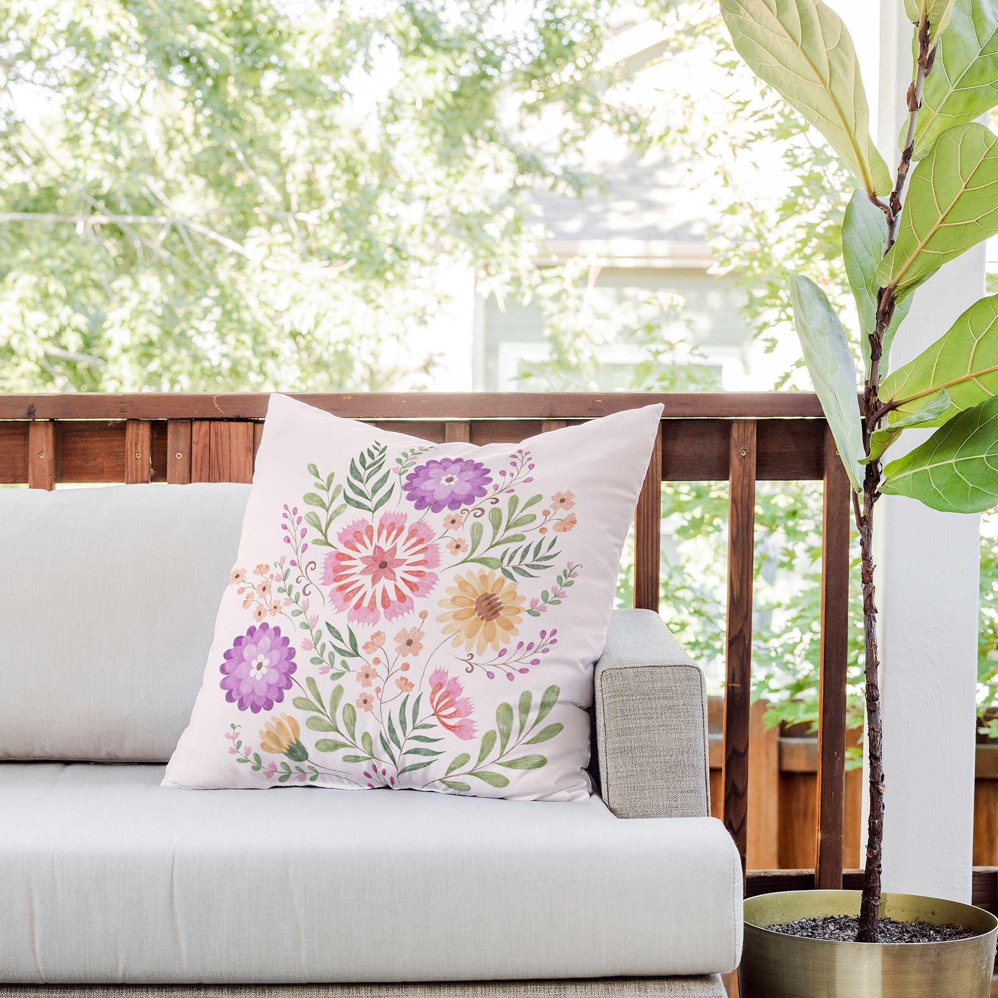 Pimlada Phuapradit Wild Bouquet 1 Outdoor Throw Pillow