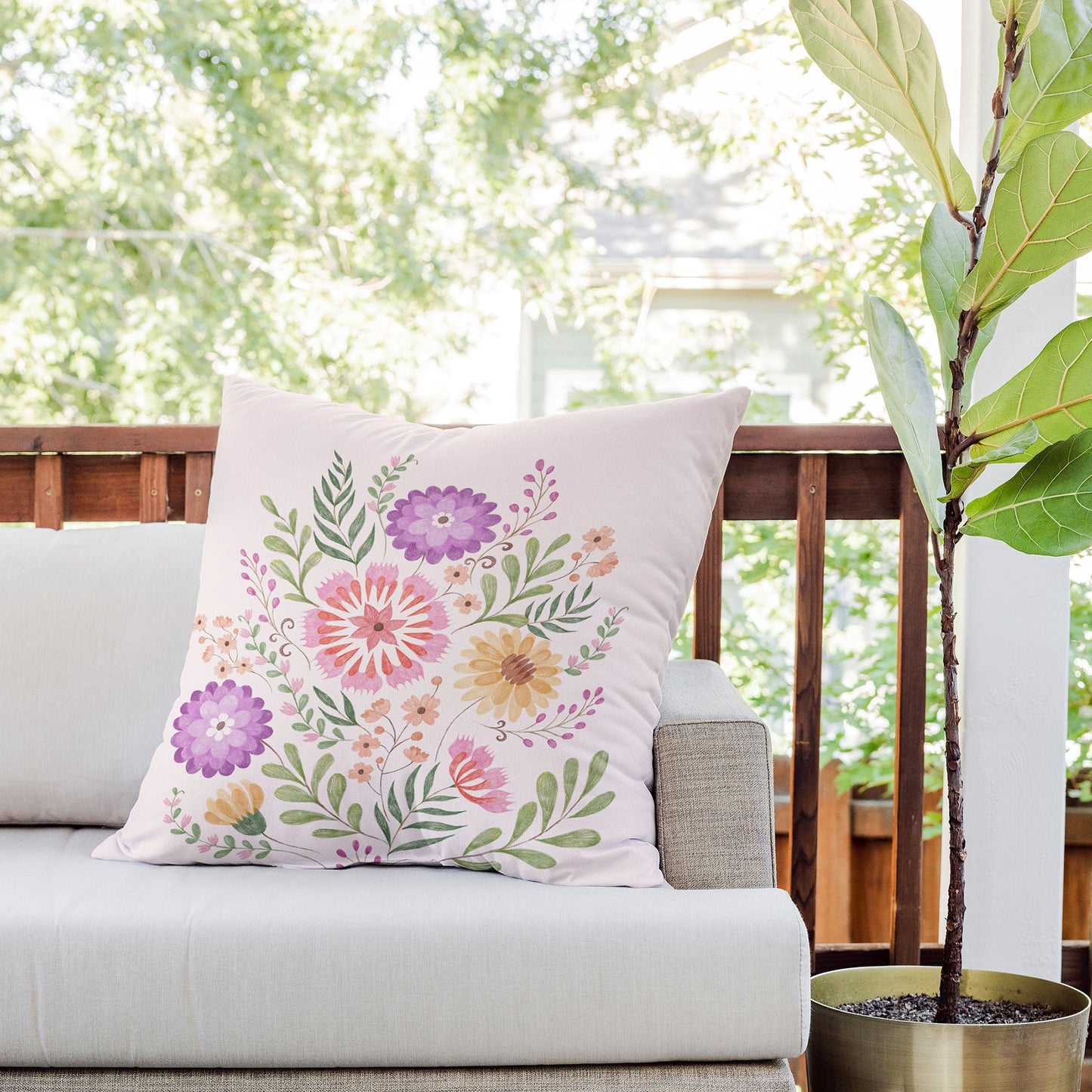 Pimlada Phuapradit Wild Bouquet 1 Outdoor Throw Pillow