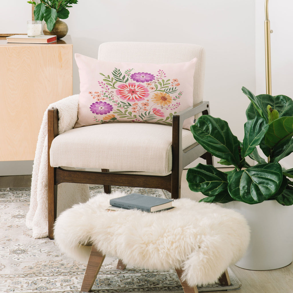 Pimlada Phuapradit Wild Bouquet 1 Oblong Throw Pillow