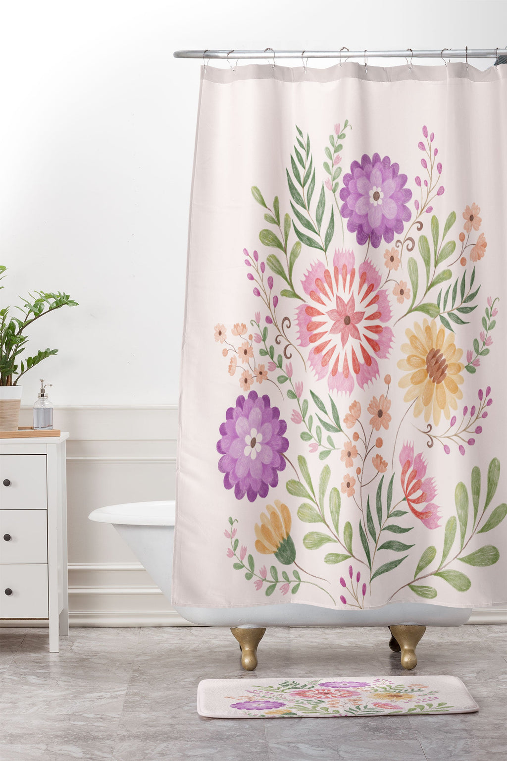 Pimlada Phuapradit Wild Bouquet 1 Memory Foam Bath Mat
