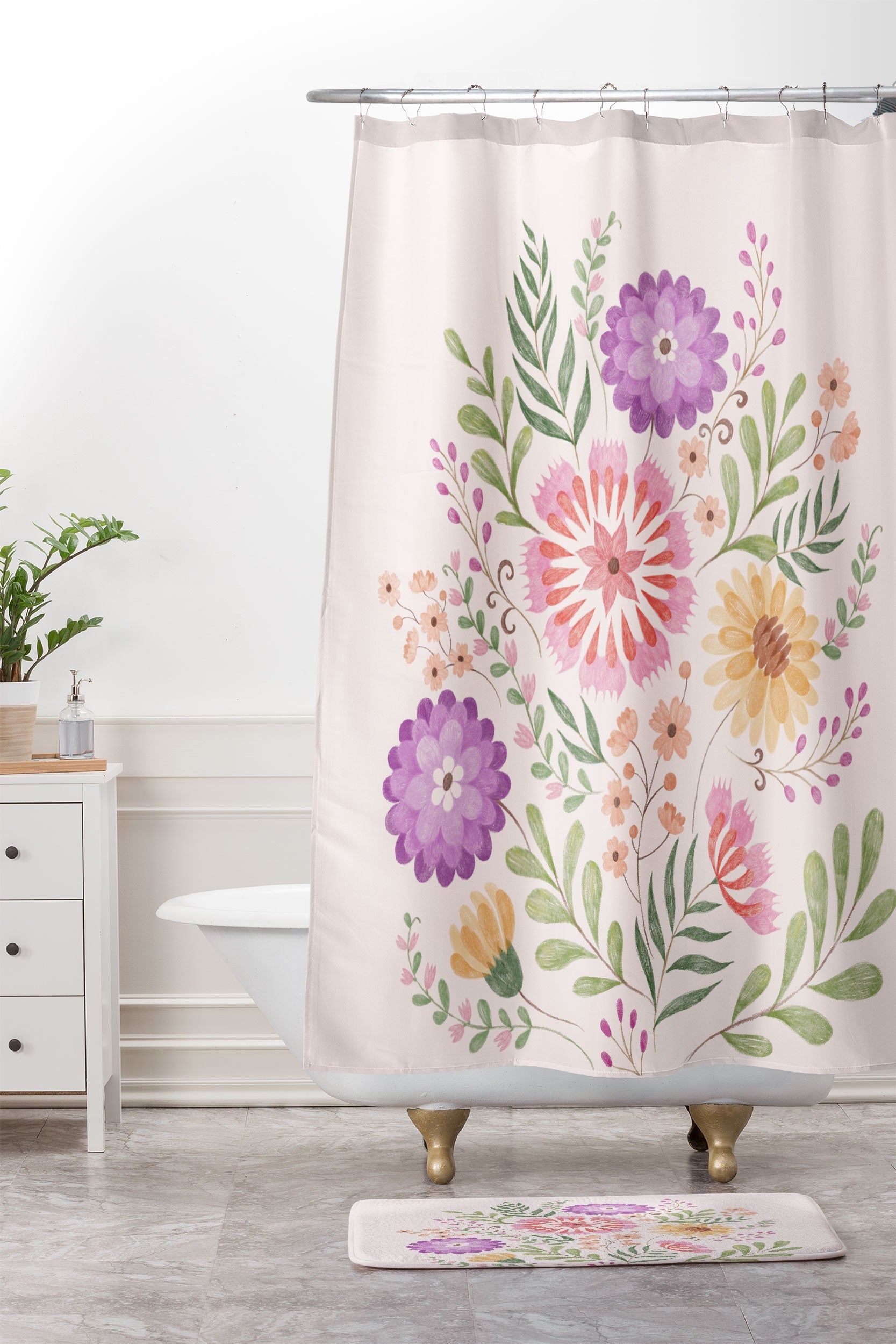 Pimlada Phuapradit Wild Bouquet 1 Memory Foam Bath Mat