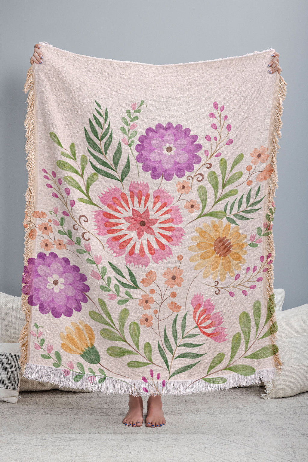 Pimlada Phuapradit Wild Bouquet 1 Throw Blanket