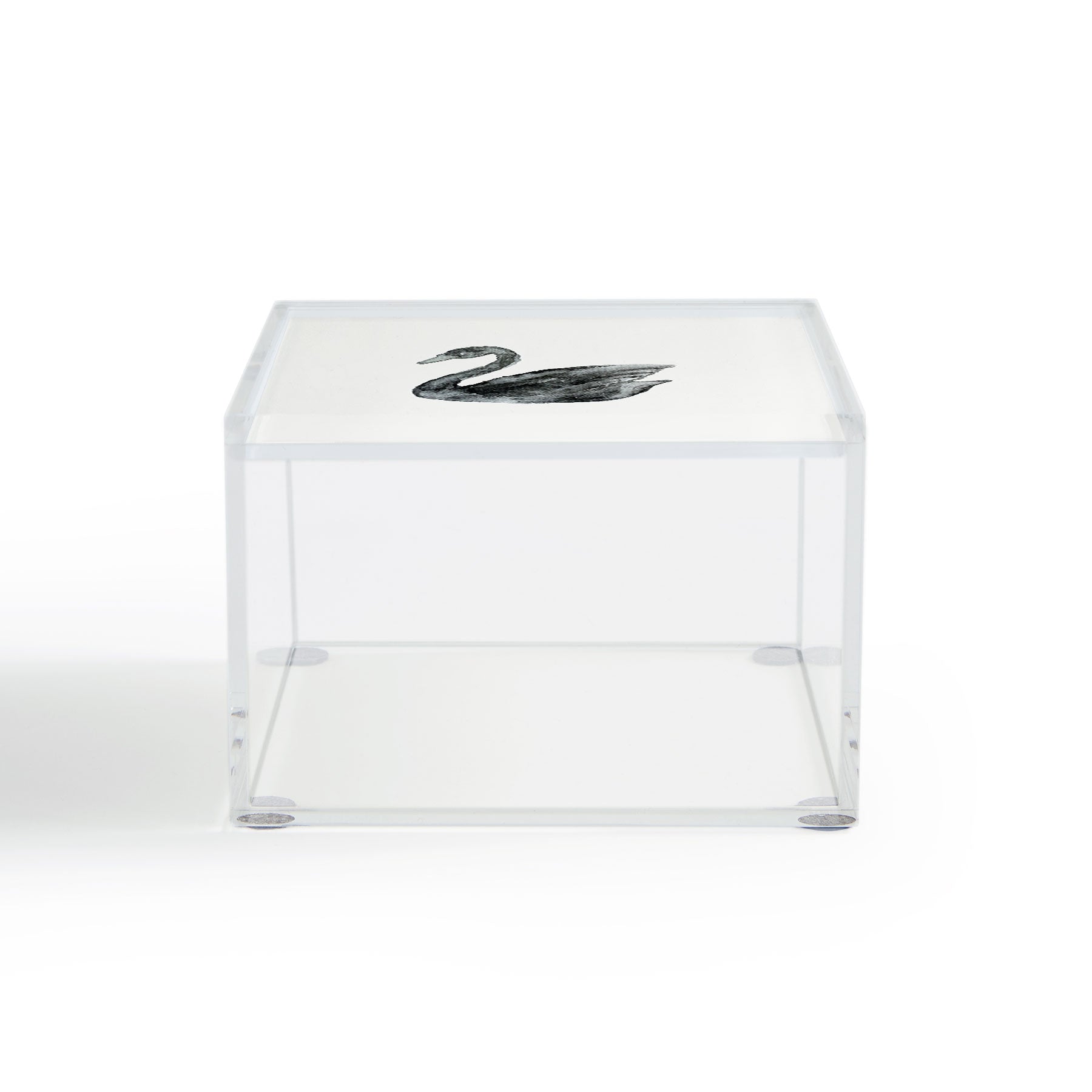 Pink Water Elegant black white swan Acrylic Box