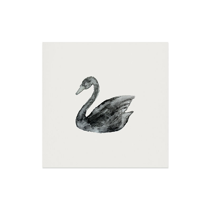 Pink Water Elegant black white swan Art Print