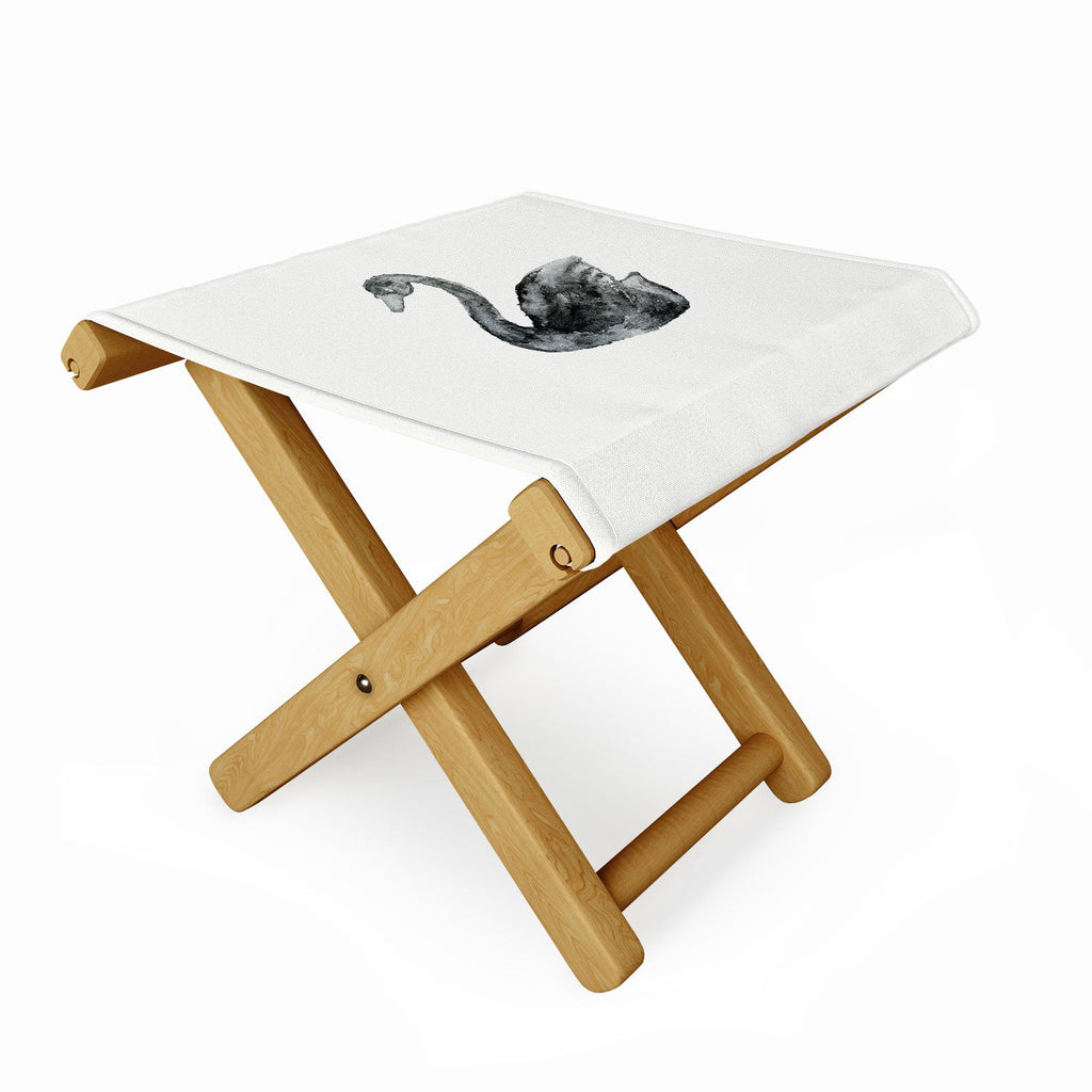 Pink Water Elegant black white swan Folding Stool