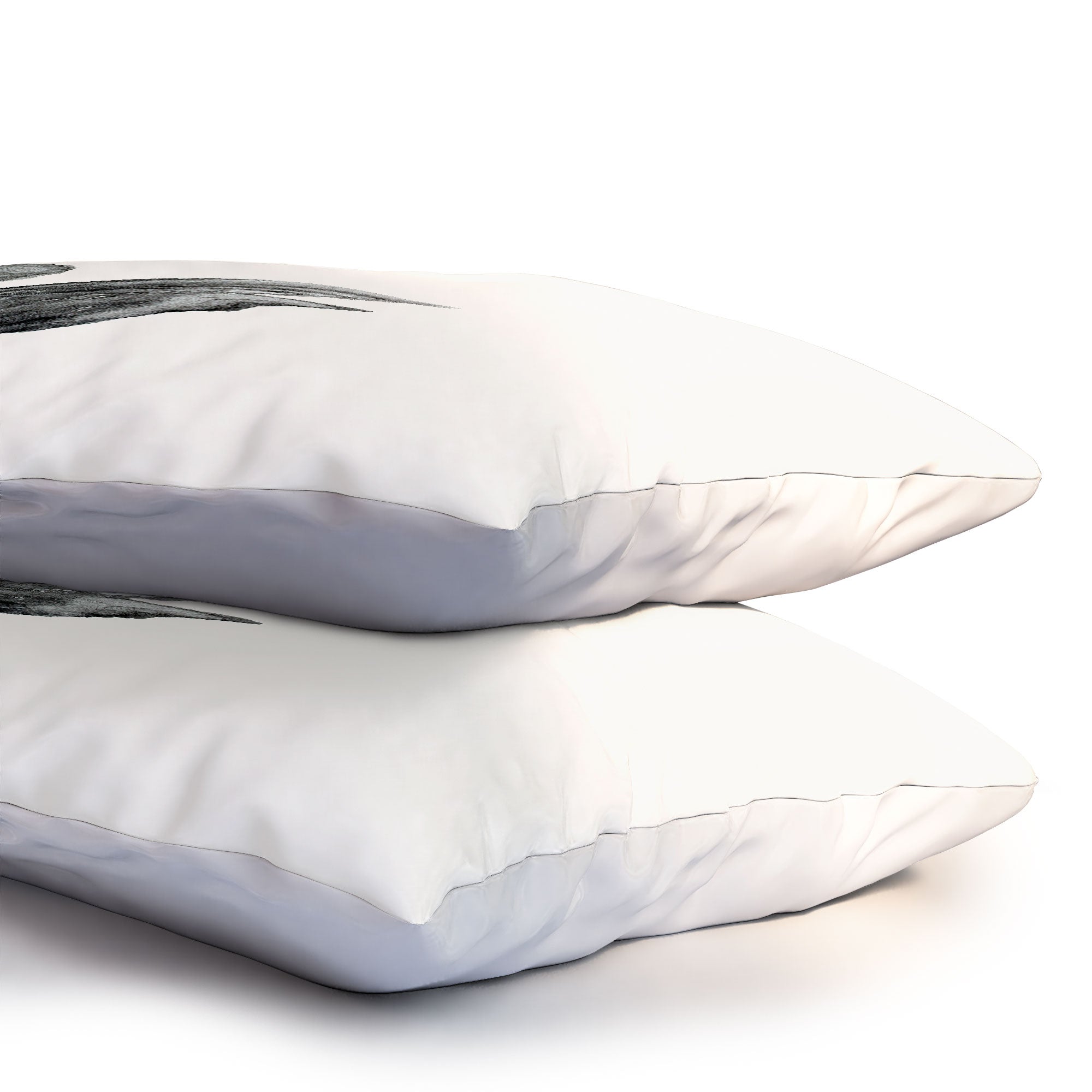 Pink Water Elegant black white swan Pillow Shams