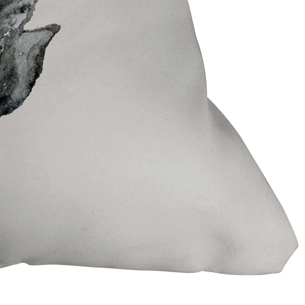 Pink Water Elegant black white swan Outdoor Throw Pillow