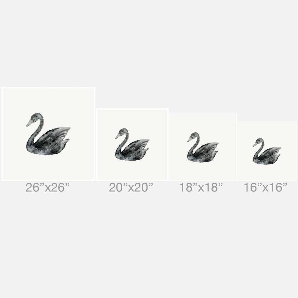 Pink Water Elegant black white swan Throw Pillow