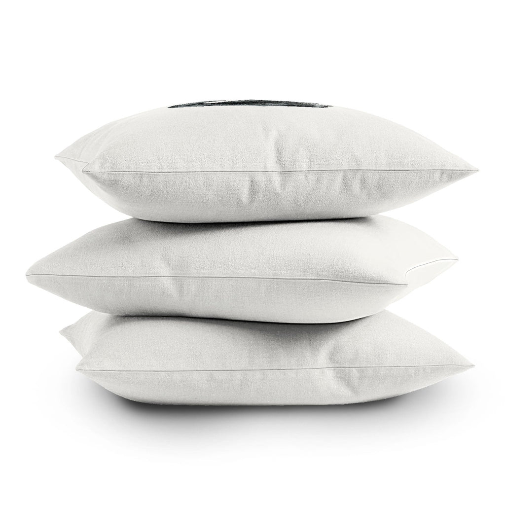 Pink Water Elegant black white swan Outdoor Throw Pillow