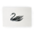 Pink Water Elegant black white swan Welcome Mat