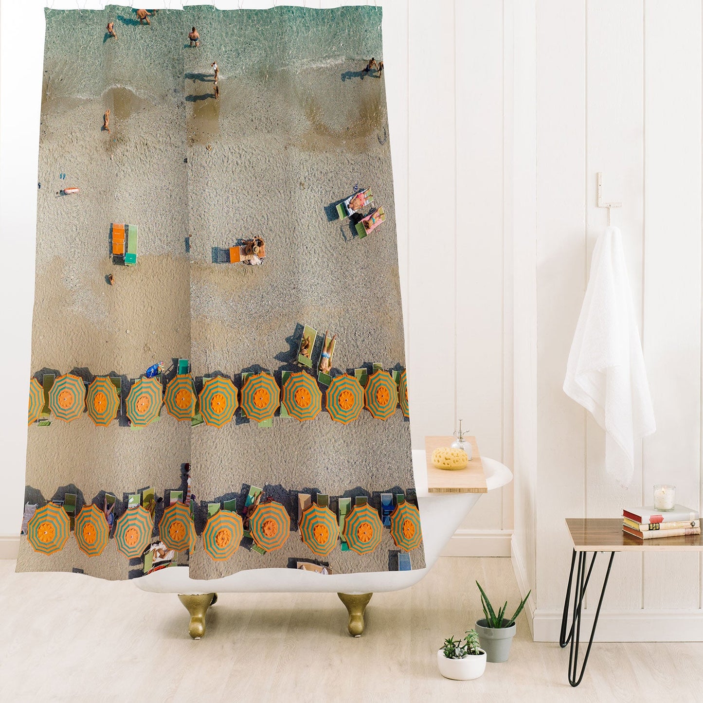 Pita Studios Retro colorful umbrellas Shower Curtain