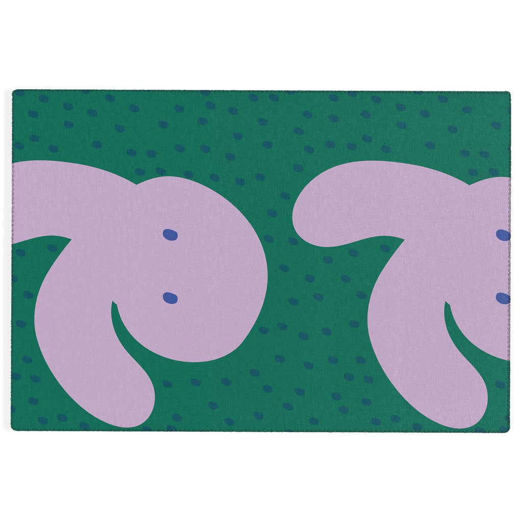 Camilla Foss Pebbles and Rabbit Outdoor Rug
