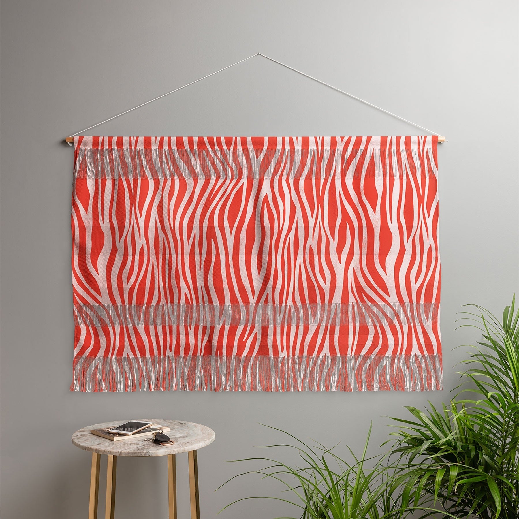 Avenie BR Red Zebra Stripe Wall Hanging Landscape