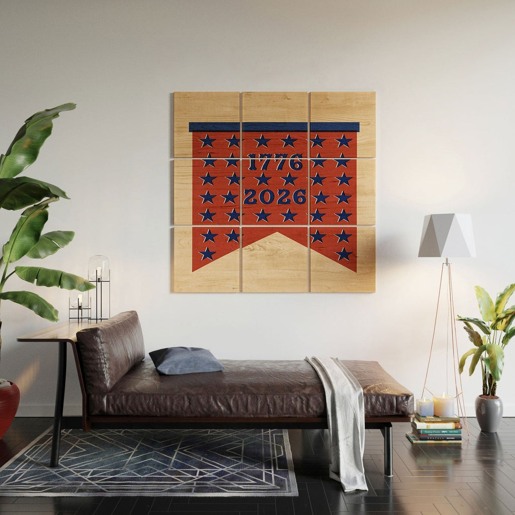 DENY Designs Star Banner Wood Wall Mural