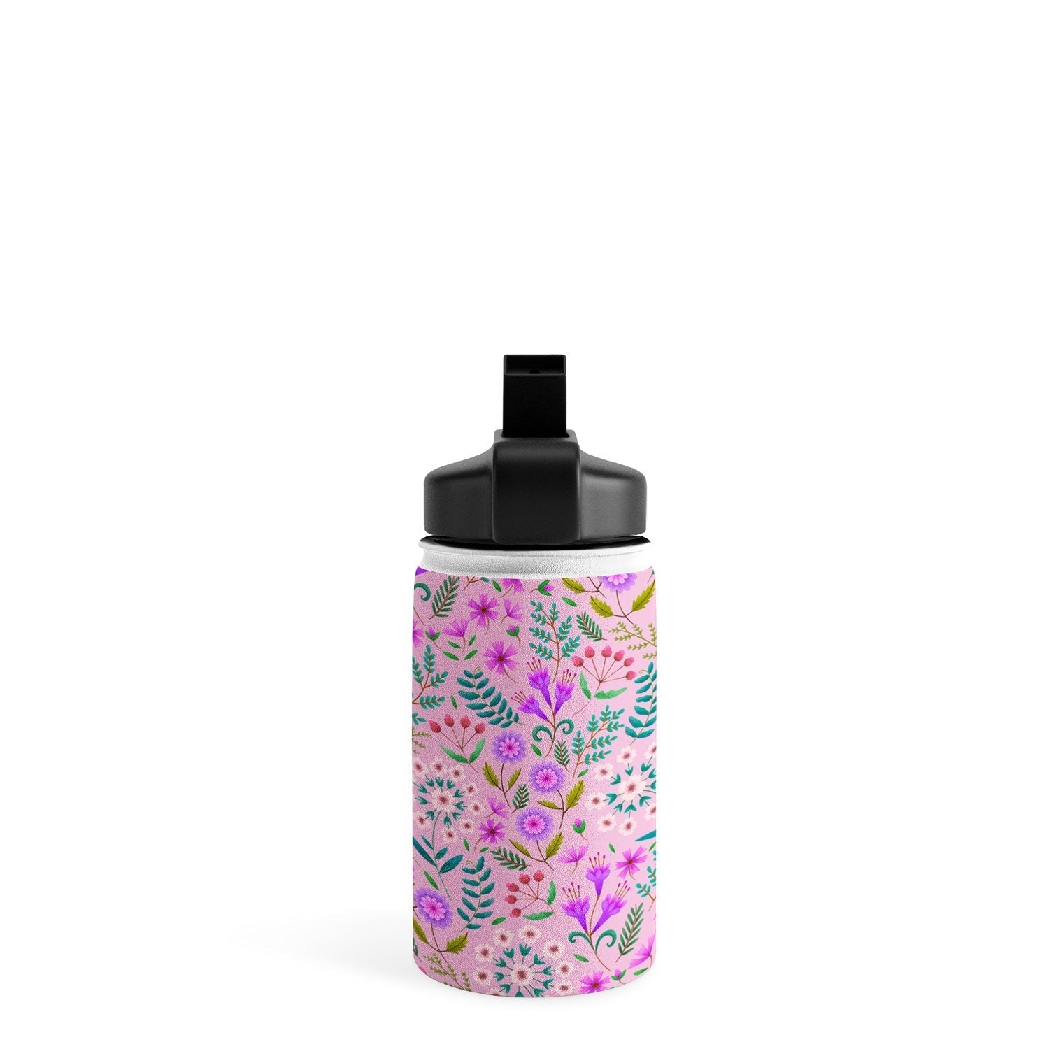 Pimlada Phuapradit Ditsy Purple Floral Half Drop Water Bottle
