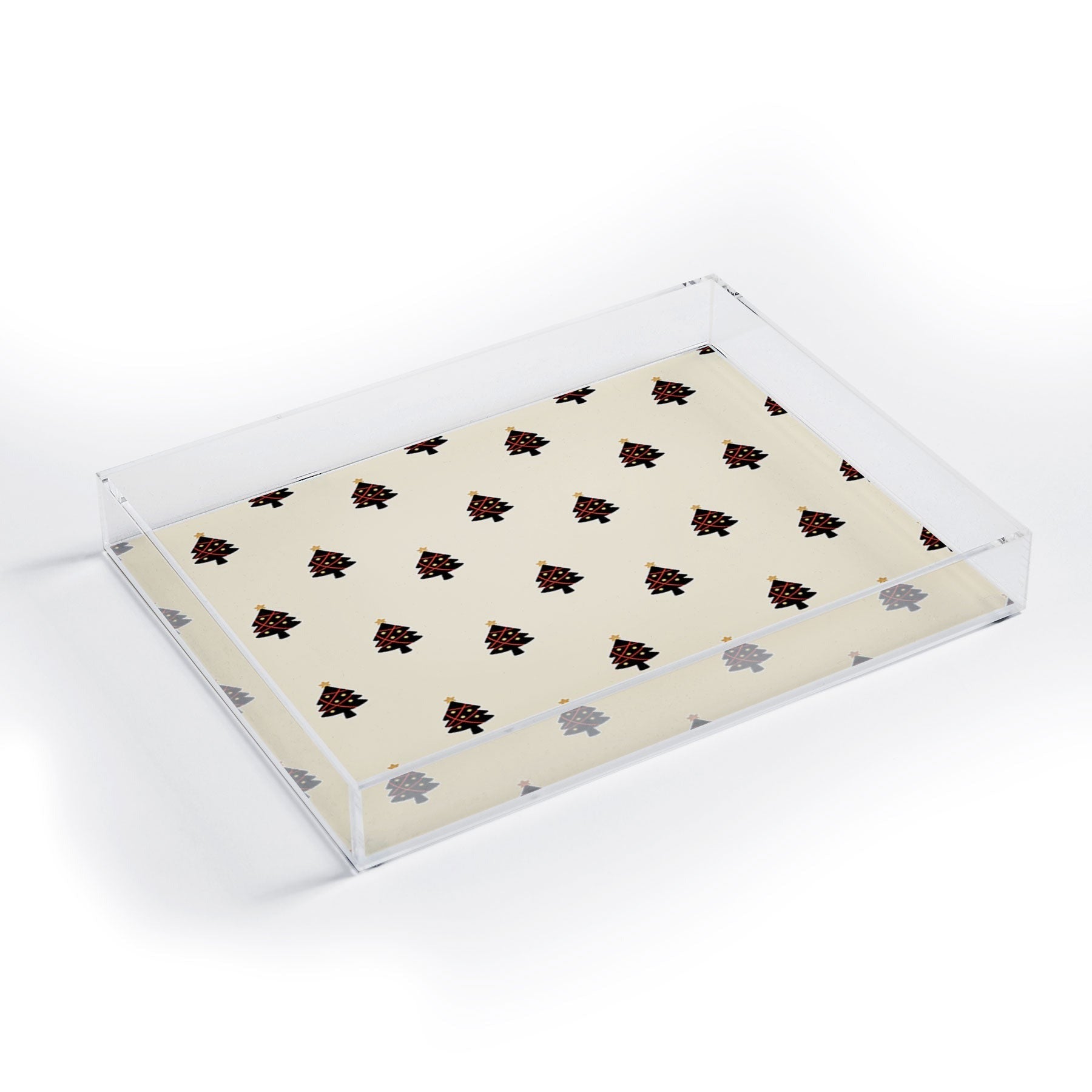 Design by Spark Black And Gold Christmas Tree Acrylic Tray