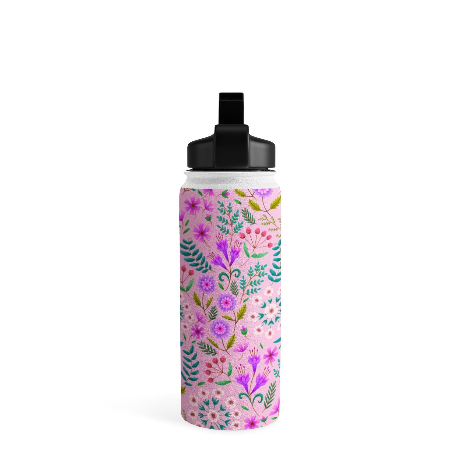 Pimlada Phuapradit Ditsy Purple Floral Half Drop Water Bottle