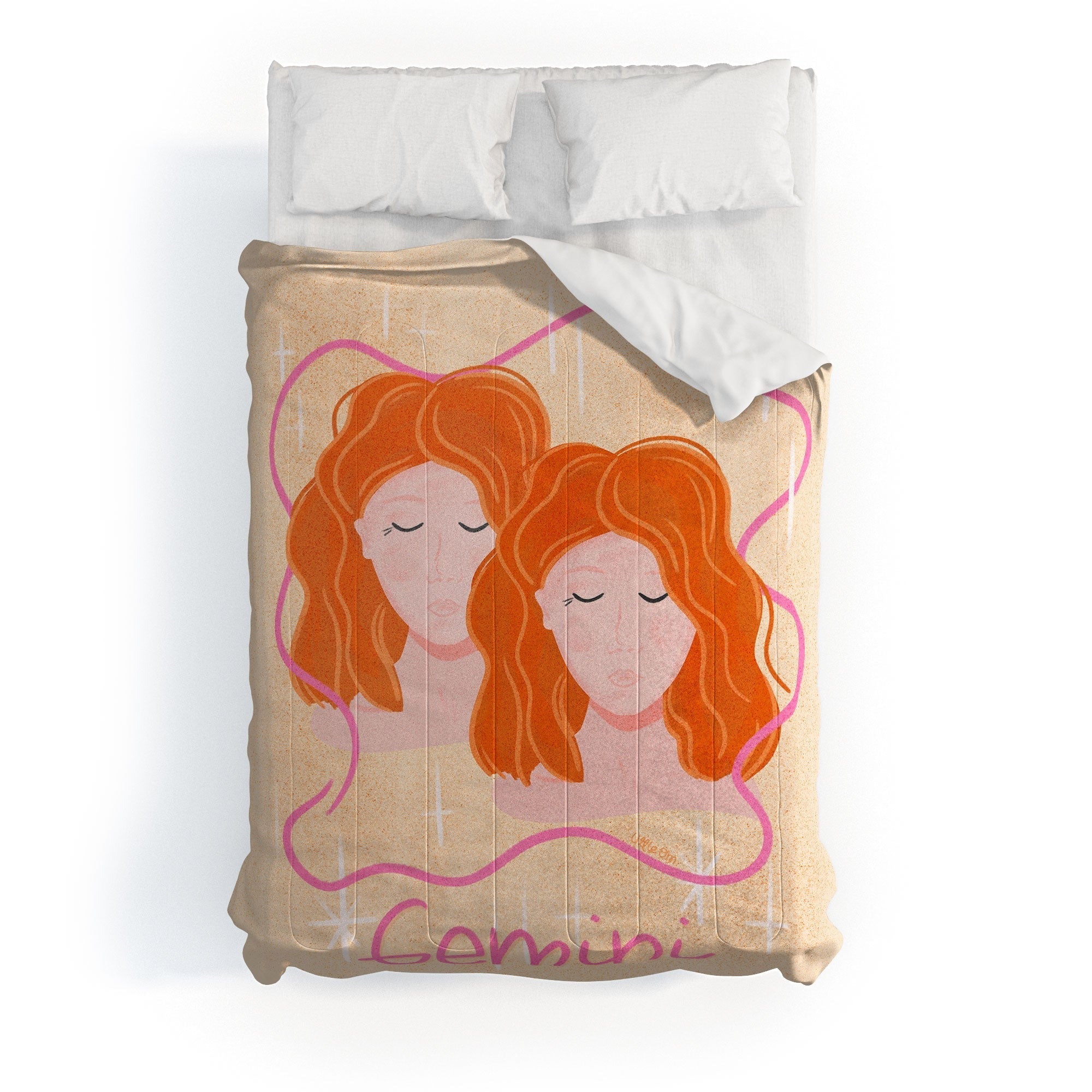 Little Om Zodiac Signs Gemini Comforter