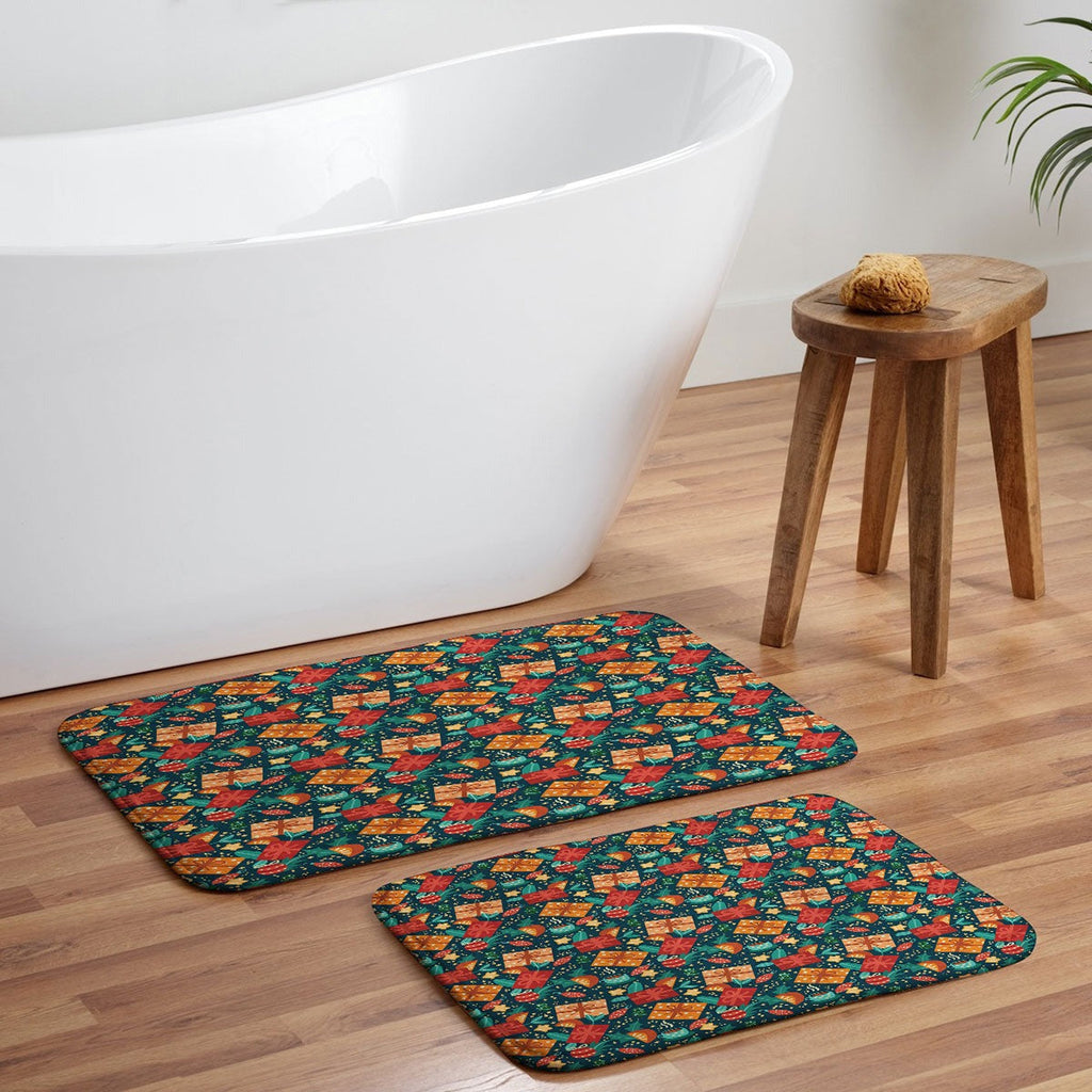 Valeria Frustaci Christmas pattern Memory Foam Bath Mat