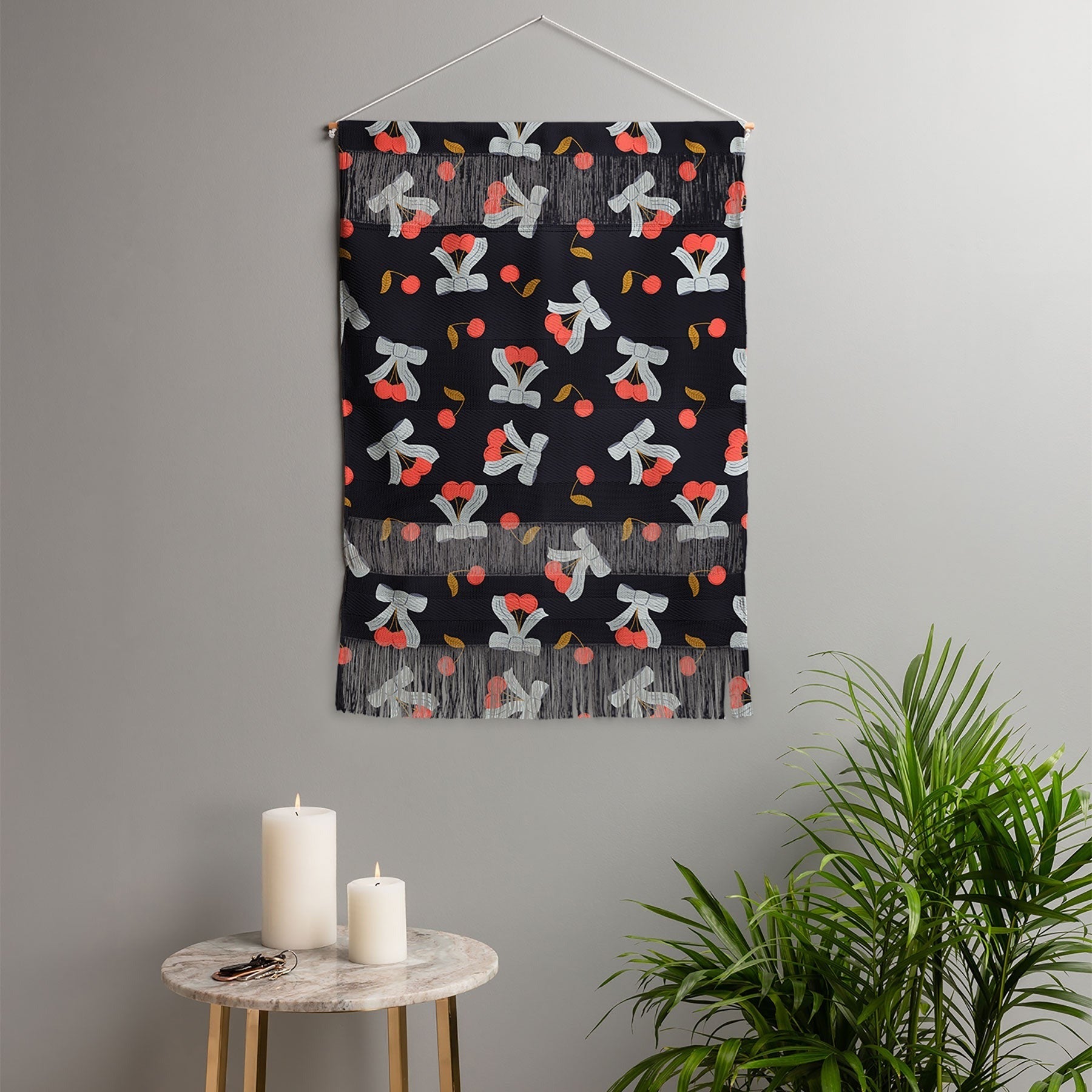 Jennifer Labre Cherries and Bows Wall Hanging Portrait