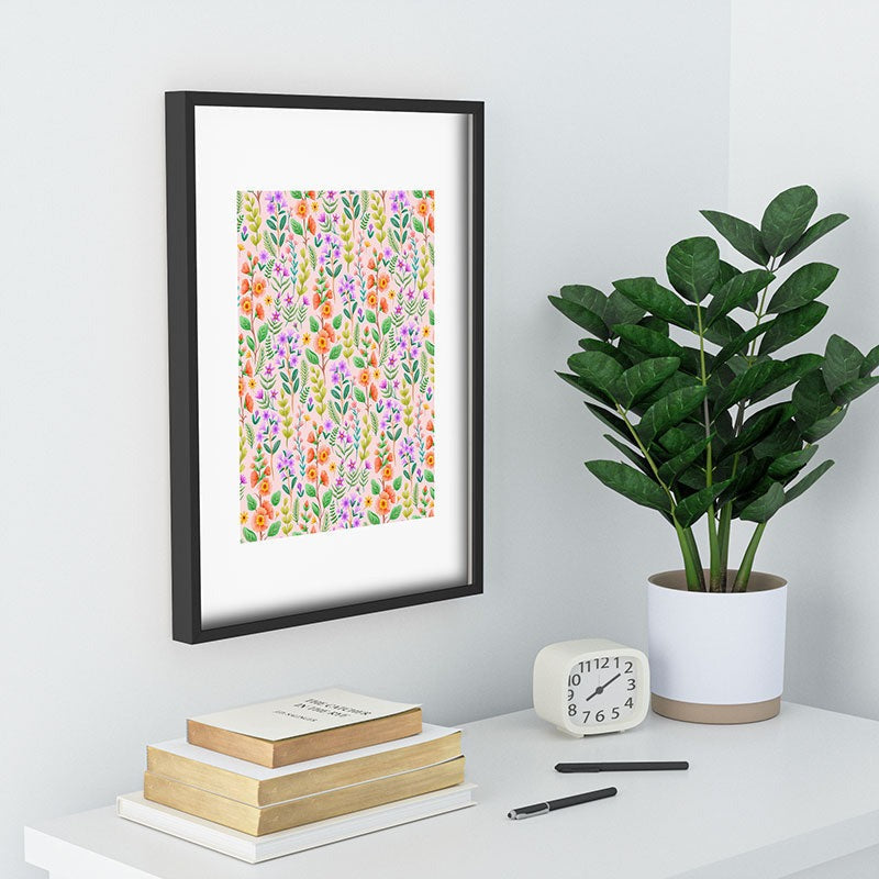 Pimlada Phuapradit Ditsy Spring Floral Recessed Framing Rectangle