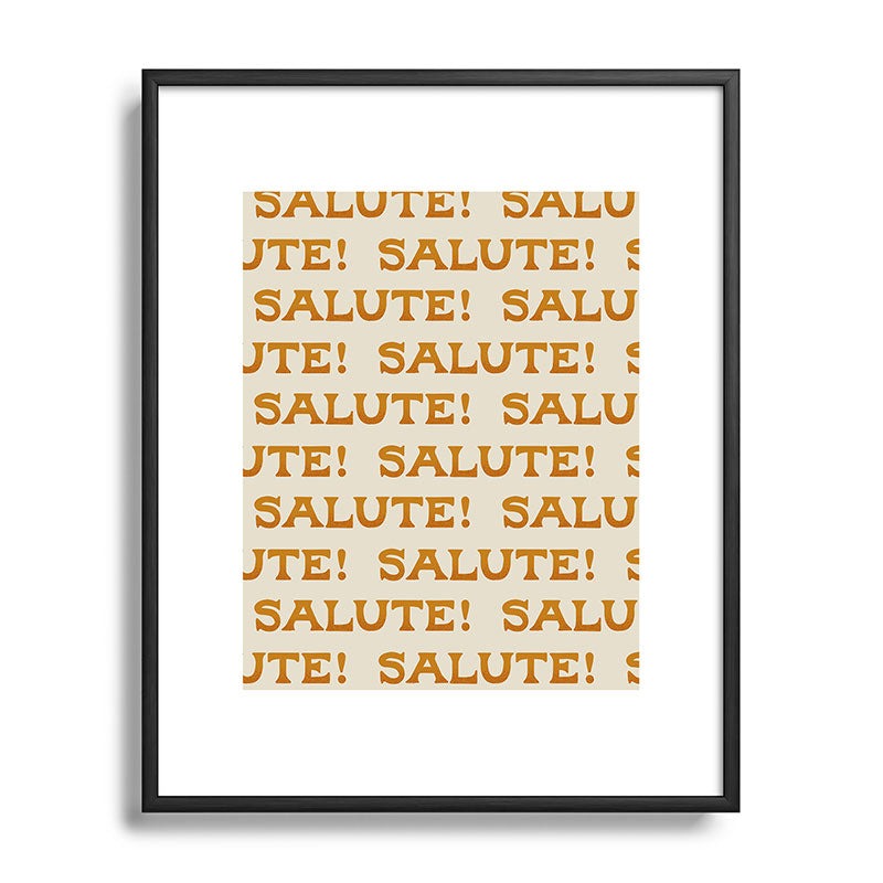 Jessica Molina Salute Gold Pattern on Cream Metal Framed Art Print