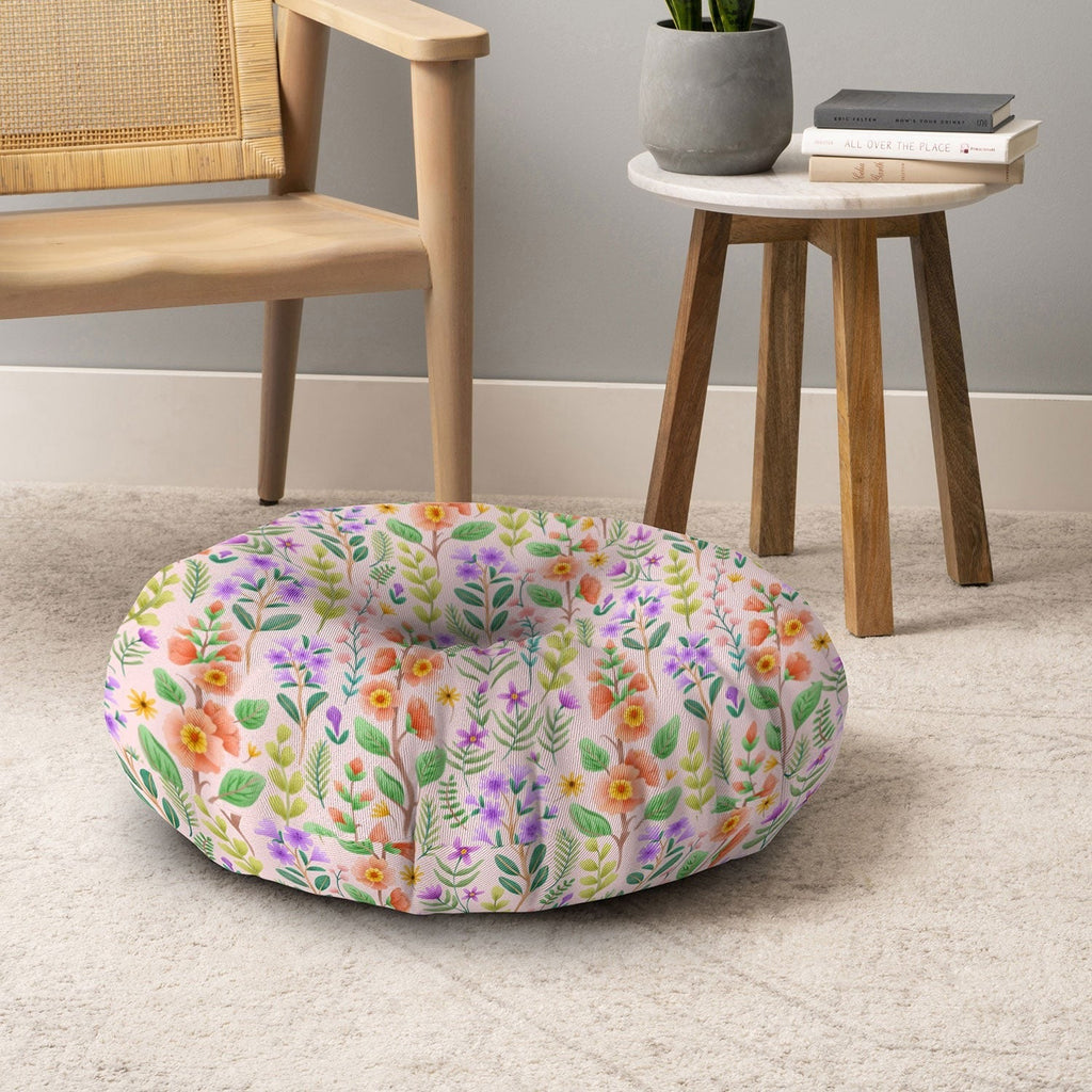Pimlada Phuapradit Ditsy Spring Floral Floor Pillow Round