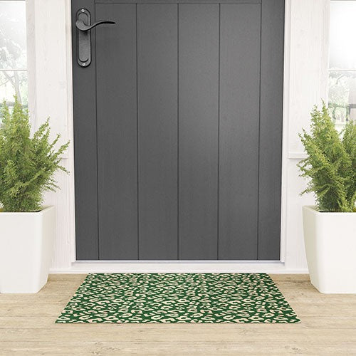 Avenie BR Cheetah Print In Green Welcome Mat