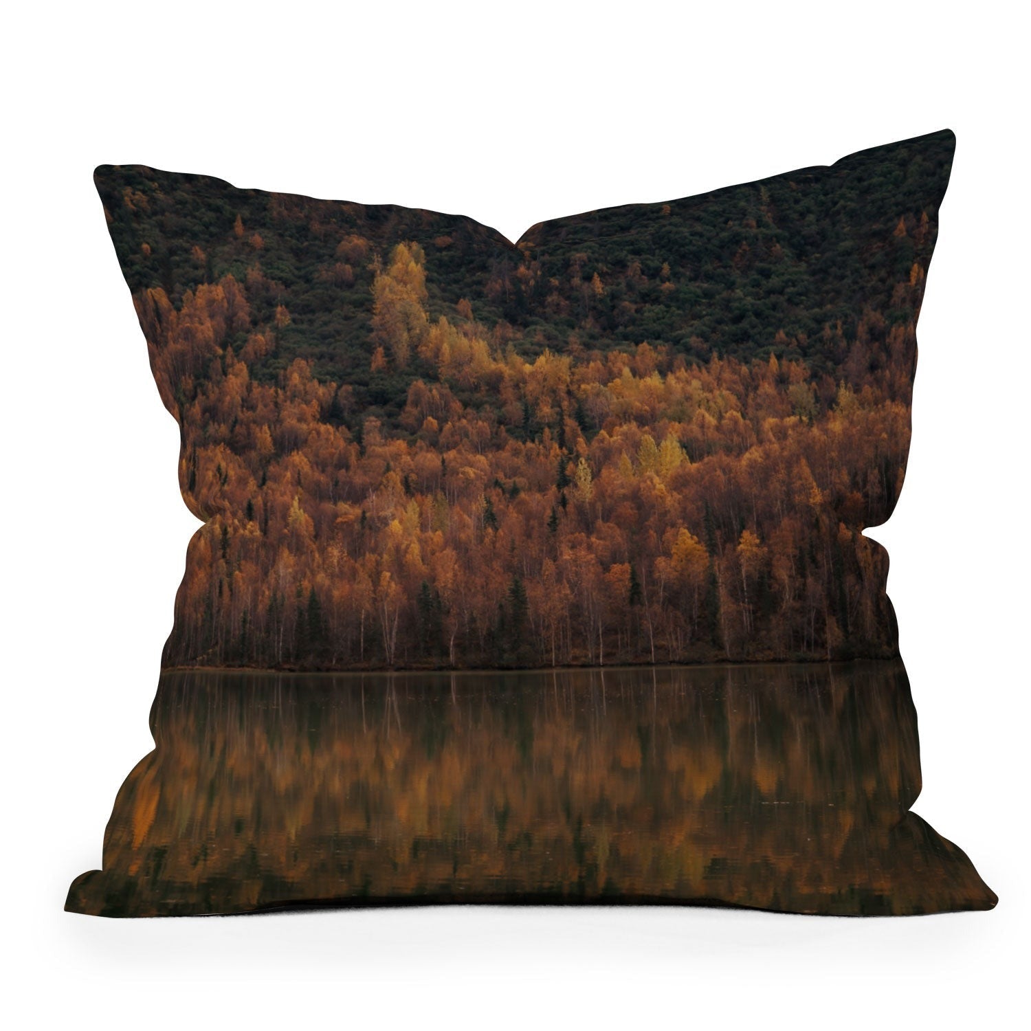 Hannah Kemp Fall Lake Throw Pillow
