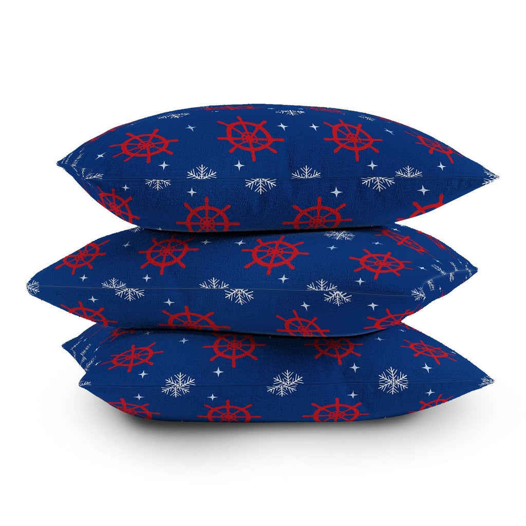 Design by Spark Holiday Helms and Snowflakes Outdoor Throw Pillow