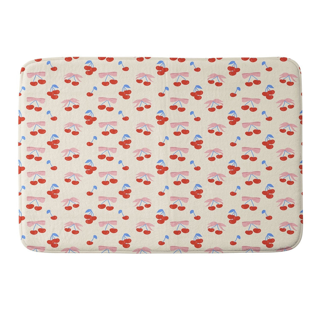 Design by Spark Cherries And Ribbons Memory Foam Bath Mat
