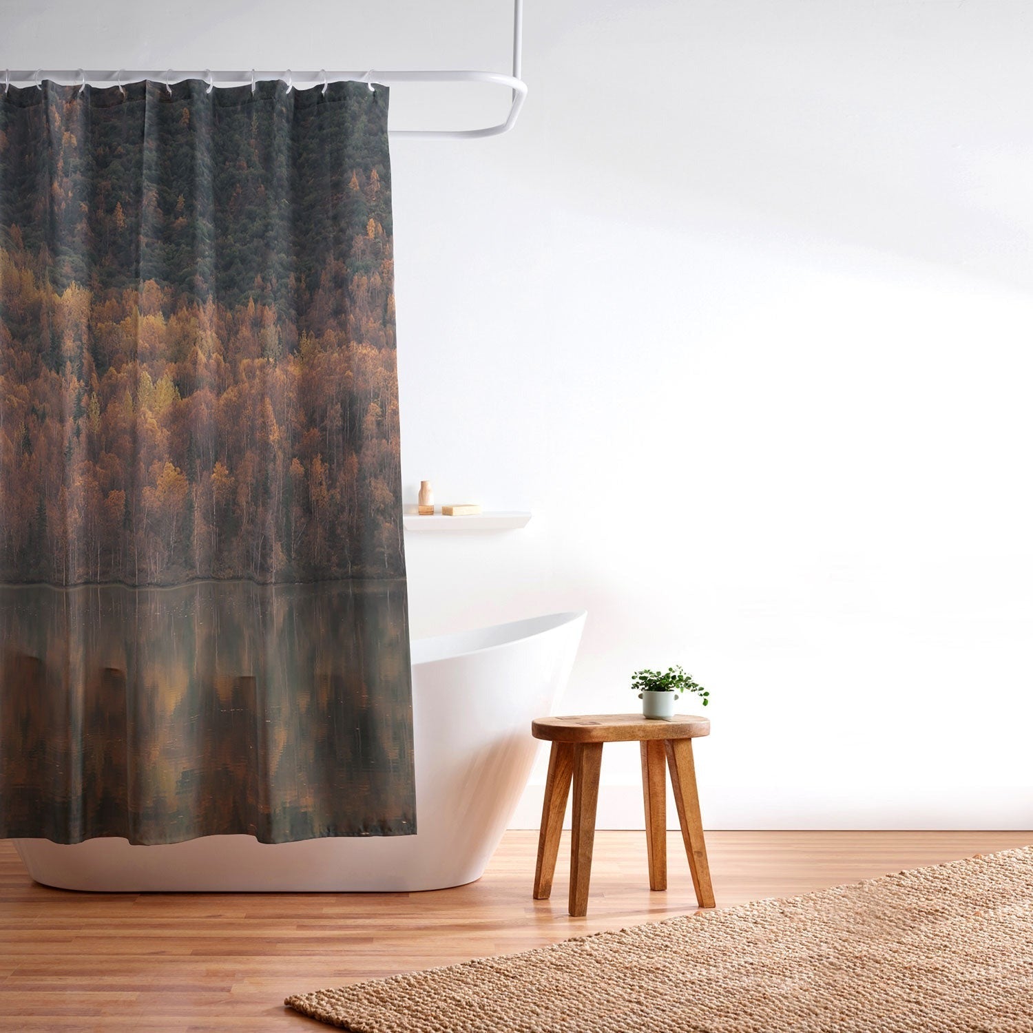 Hannah Kemp Fall Lake Shower Curtain