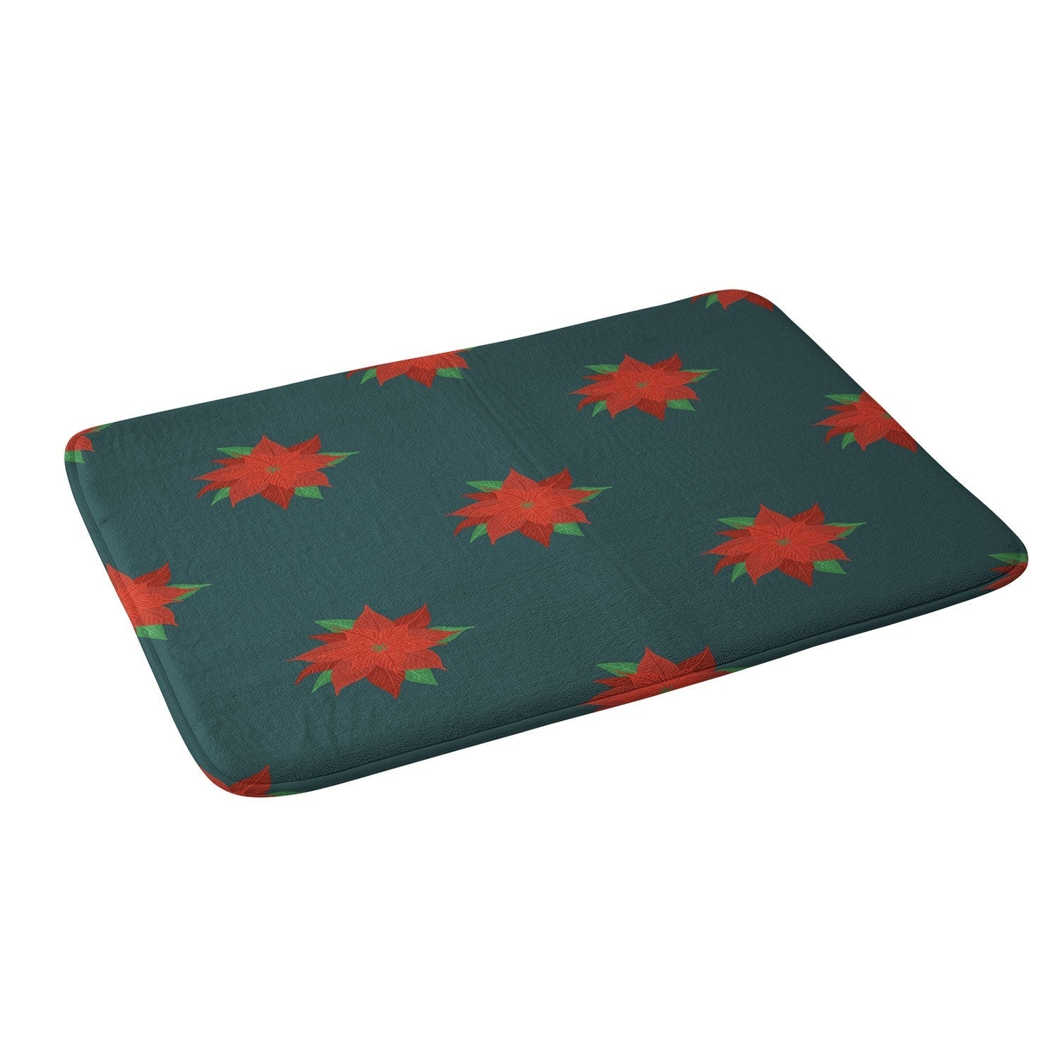 Design by Spark Poinsettia Florals Memory Foam Bath Mat