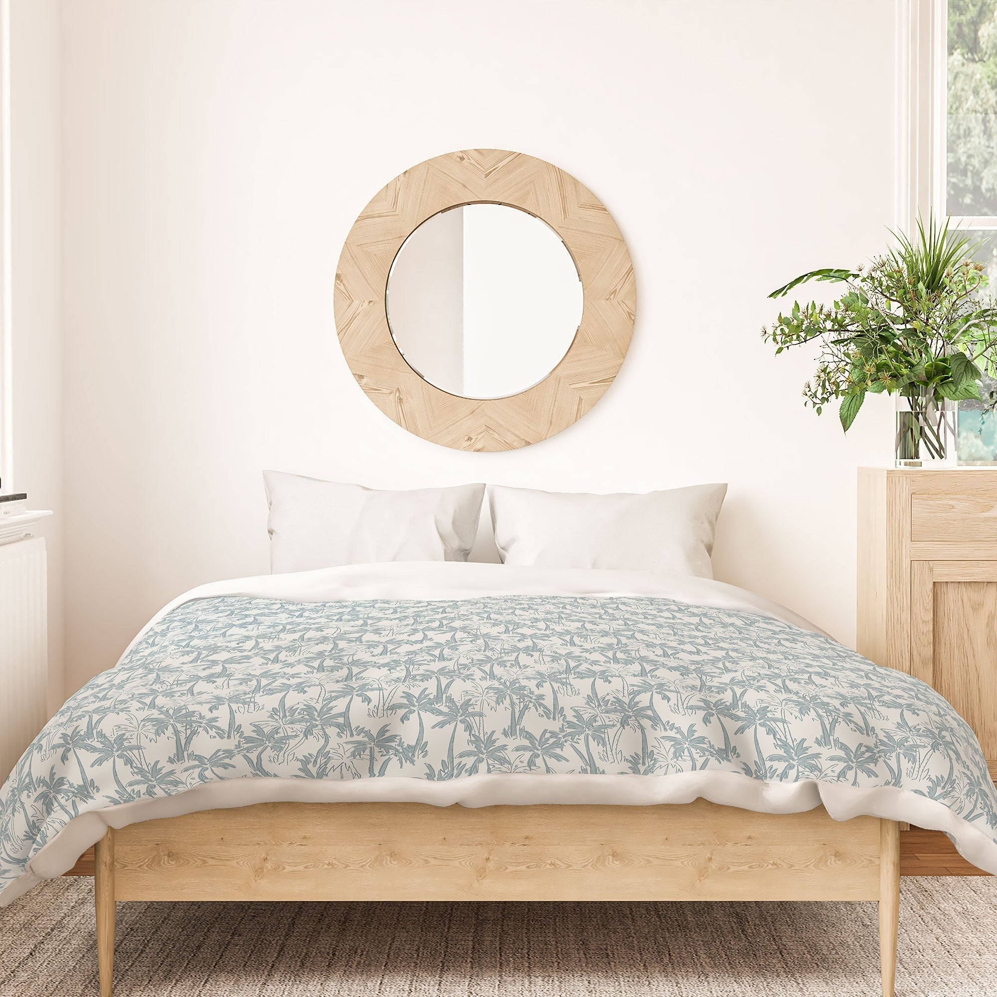 CoastL Studio Palm Forest Coastal Blue Duvet Cover