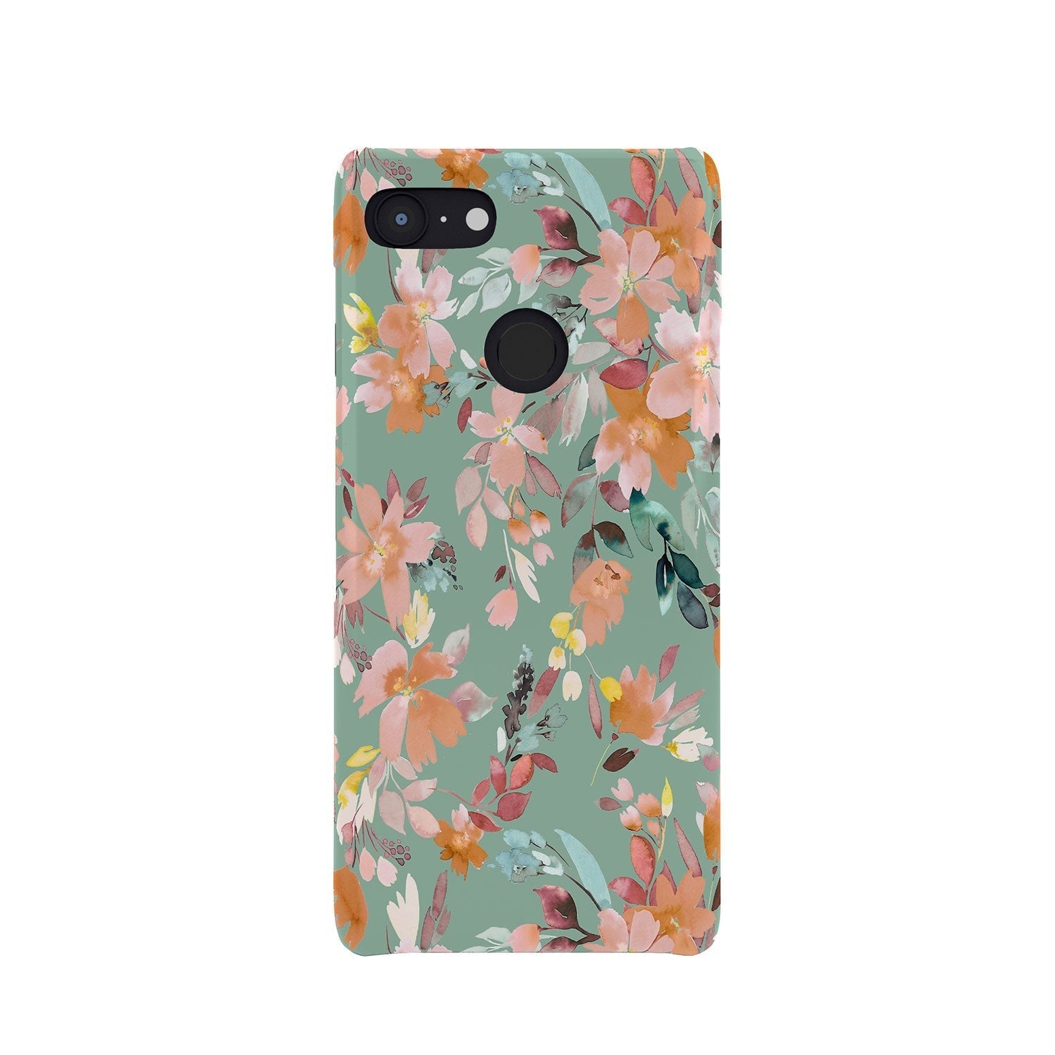Ninola Design Botanic Retreat Floral Oleander Whimsical Teal Green Phone Case