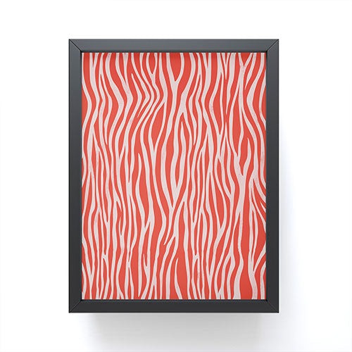 Avenie BR Red Zebra Stripe Framed Mini Art Print