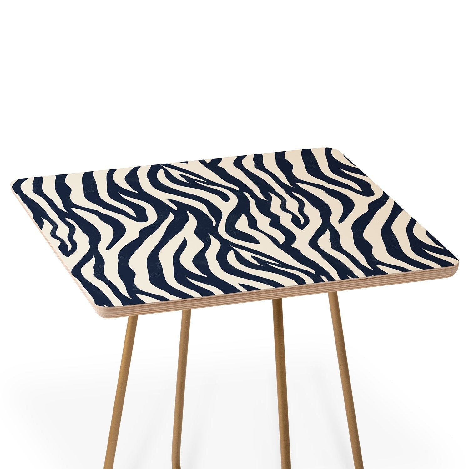 Avenie BR Navy Tiger Stripes Side Table