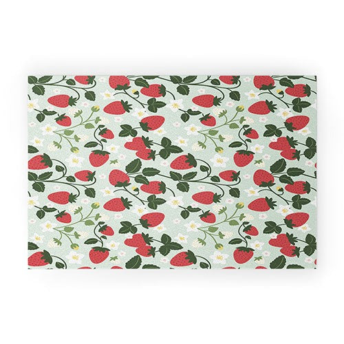 Design by Spark Strawberry Florals Fields Welcome Mat